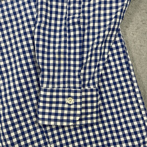 Brooks Brothers Shirt Mens 16-33 Blue White Check Gingham Long Sleeve All Coton - Picture 4 of 6